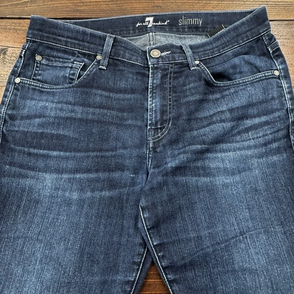 7 Seven For All Mankind Slimmy Men's Straight Blue Jeans 34/31 Tag 33